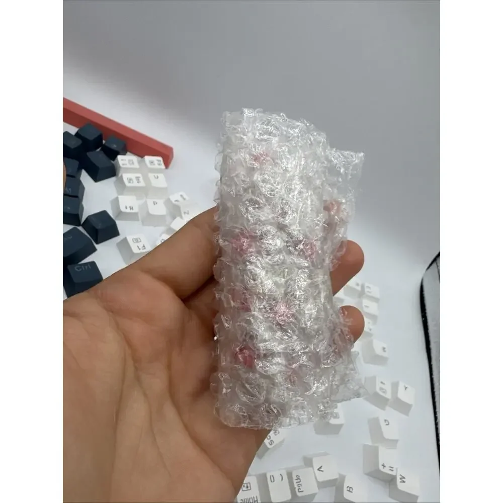 Set de Keycaps PBT Double-shot – Estilo Retro Blanco, Gris y Coral (Perfil CSA).
